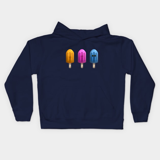 Ice Popsicle Kids Hoodie by LinYue